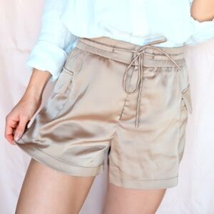 Satin drawstring shorts